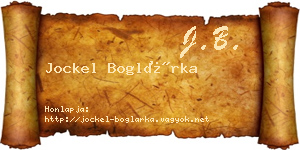 Jockel Boglárka névjegykártya